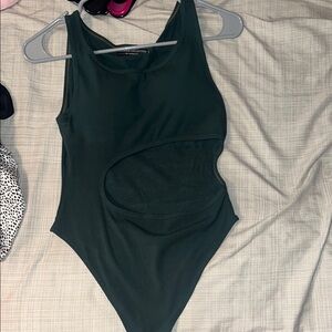 Alphalete Dark Green Cutout Bodysuit